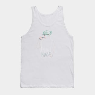 Line color vape girl Tank Top